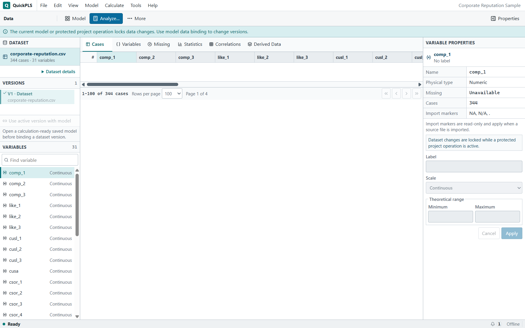 Nonlinear relationships: Imported teaching dataset is open