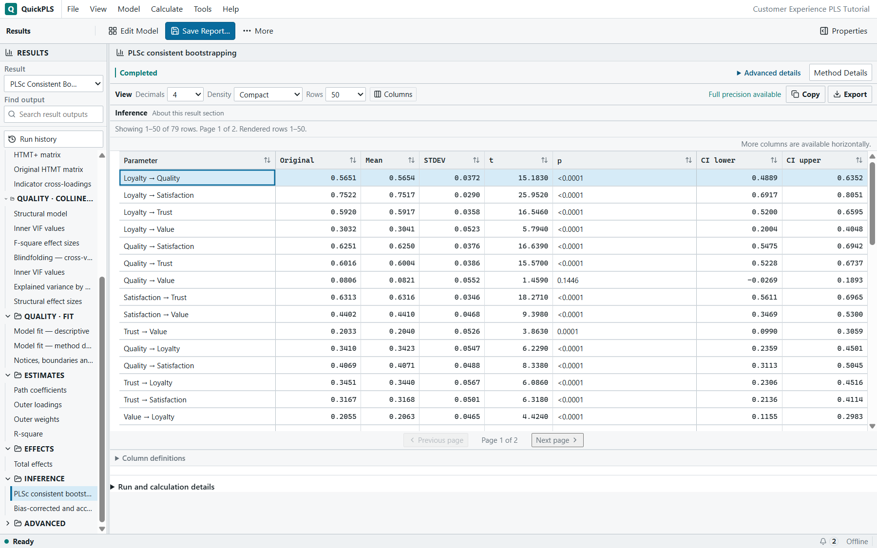 PLSc Consistent Bootstrapping: Primary PLSc Consistent Bootstrapping result is visible