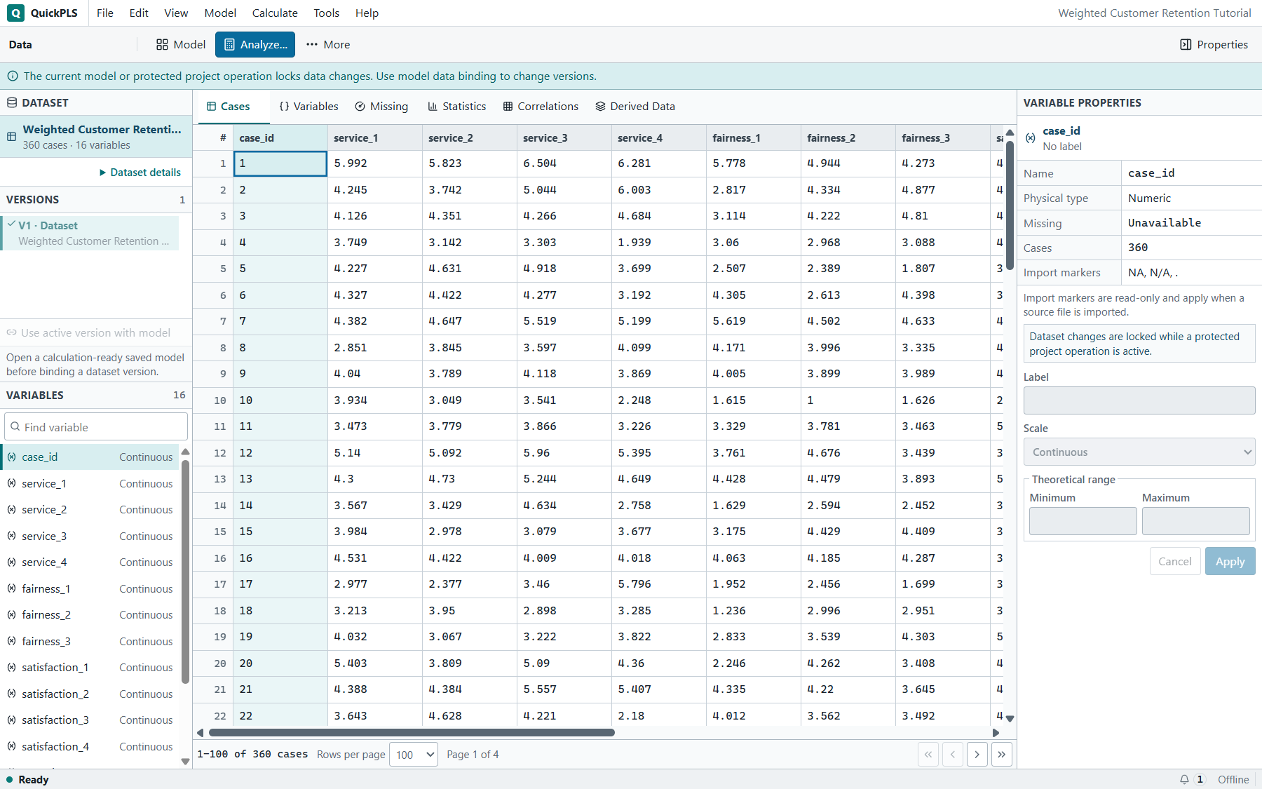 Weighted PLS: Imported teaching dataset is open